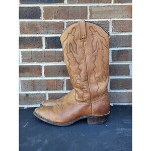 Vintage Dan Post Mens Marlboro Boots Size 9 M  Brown Leather Western P2552